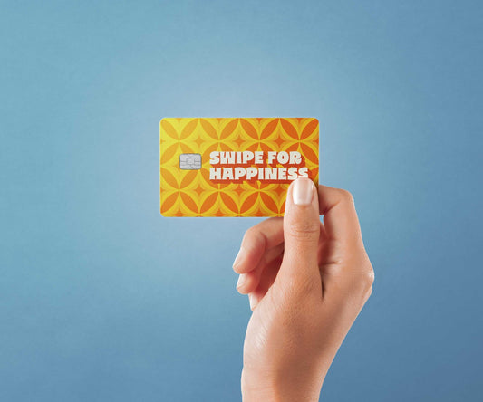 Watercolor swipe for happiness design | credit card sticker | small chip | credit card skin for nursery and home wall decor.