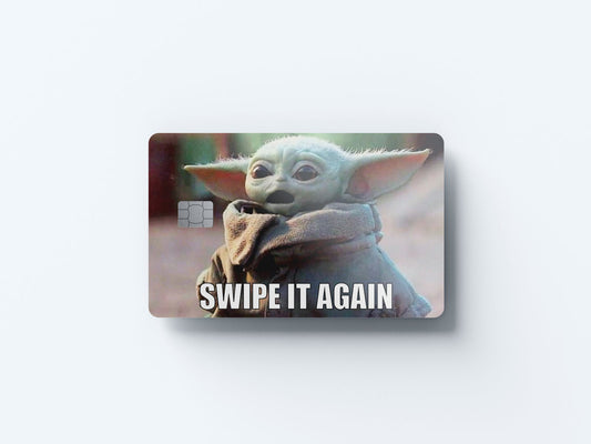 Watercolor swipe it again design | credit card sticker | small chip | credit card skin for nursery and home wall decor.