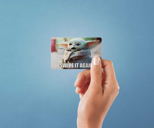 Watercolor swipe it again design | credit card sticker | small chip | credit card skin for nursery and home wall decor.