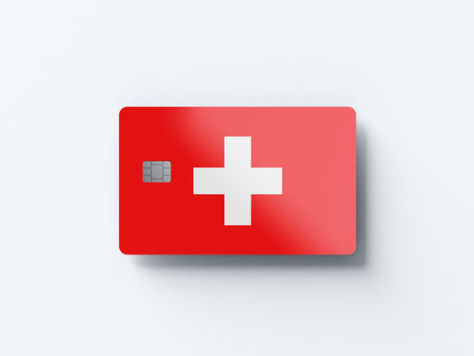 Watercolor switzerland design | credit card sticker | small chip | credit card skin for nursery and home wall decor.