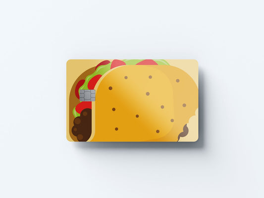 Watercolor tacos design | credit card sticker | small chip | credit card skin for nursery and home wall decor.
