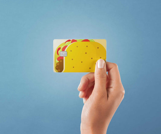 Watercolor tacos design | credit card sticker | small chip | credit card skin for nursery and home wall decor.