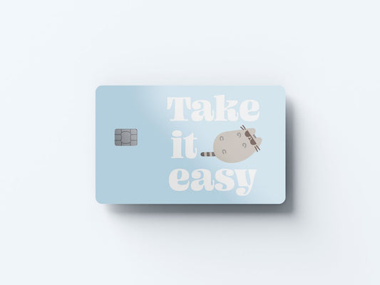 Watercolor take it easy design | credit card sticker | small chip | credit card skin for nursery and home wall decor.