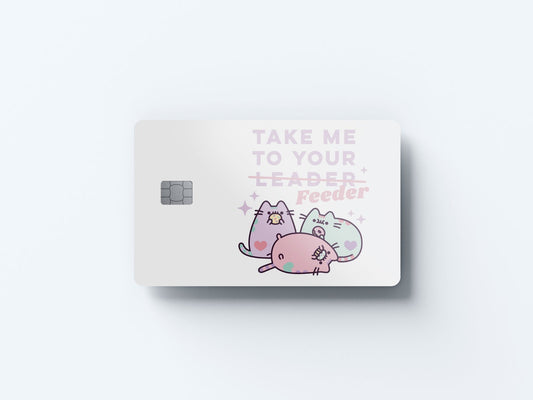 Watercolor take me to your feeder design | credit card sticker | small chip | credit card skin for nursery and home wall decor.