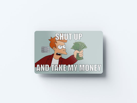 Watercolor take my money design | credit card sticker | small chip | credit card skin for nursery and home wall decor.