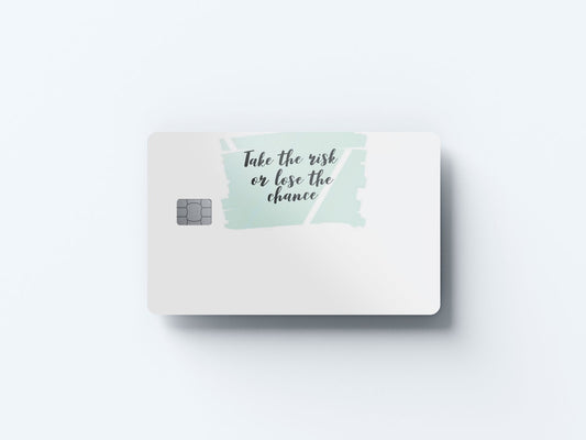 Watercolor take the risk design | credit card sticker | small chip | credit card skin for nursery and home wall decor.