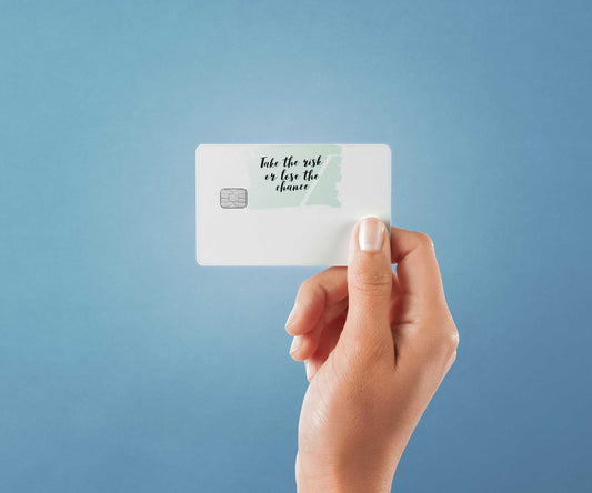 Watercolor take the risk design | credit card sticker | small chip | credit card skin for nursery and home wall decor.