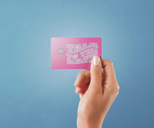 Watercolor talk to the hand design | credit card sticker | small chip | credit card skin for nursery and home wall decor.