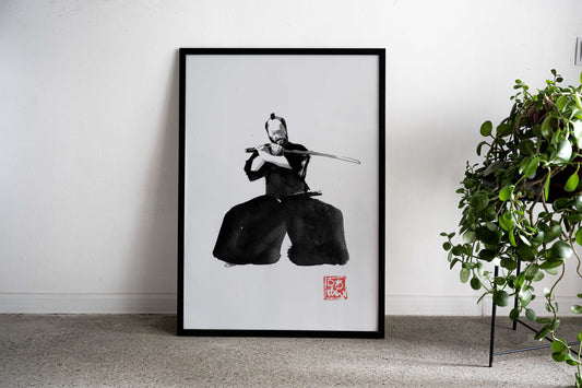 tall samurai Asian Style Poster | Wall Art for Home & Office | High-Quality Print - High-Quality Visual Display