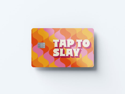 Watercolor tap to slay design | credit card sticker | small chip | credit card skin for nursery and home wall decor.