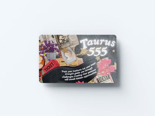Watercolor taurus angel number design | credit card sticker | small chip | credit card skin for nursery and home wall decor.