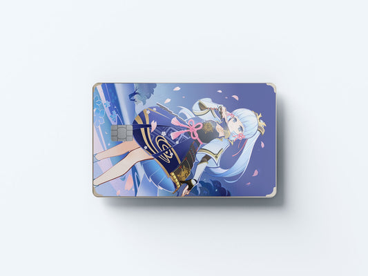 Watercolor tcg ayaka design | credit card sticker | small chip | credit card skin for nursery and home wall decor.