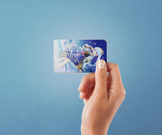 Watercolor tcg ayaka design | credit card sticker | small chip | credit card skin for nursery and home wall decor.