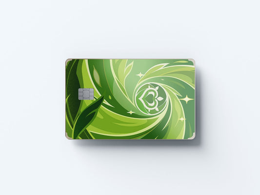 Watercolor tcg dendro design | credit card sticker | small chip | credit card skin for nursery and home wall decor.
