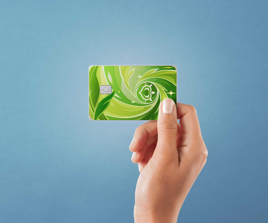 Watercolor tcg dendro design | credit card sticker | small chip | credit card skin for nursery and home wall decor.