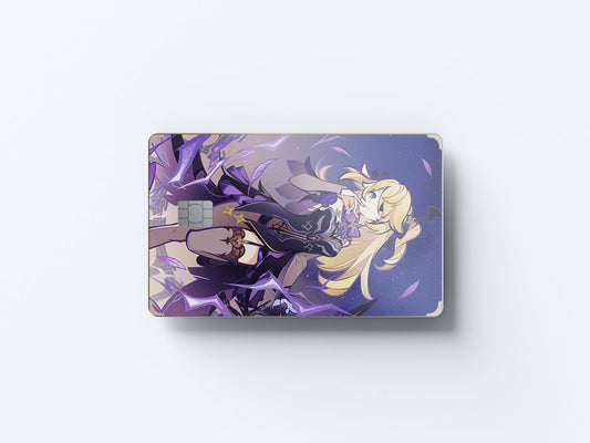 Watercolor tcg fischl design | credit card sticker | small chip | credit card skin for nursery and home wall decor.