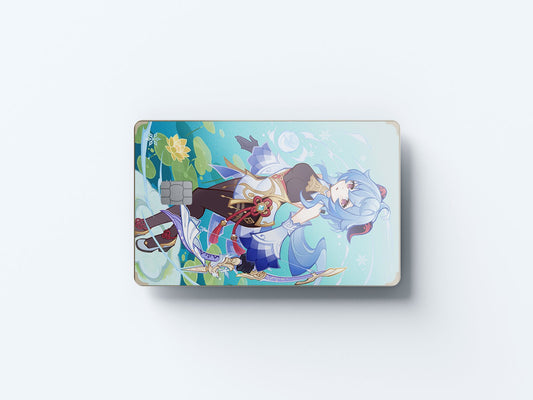 Watercolor tcg ganyu design | credit card sticker | small chip | credit card skin for nursery and home wall decor.