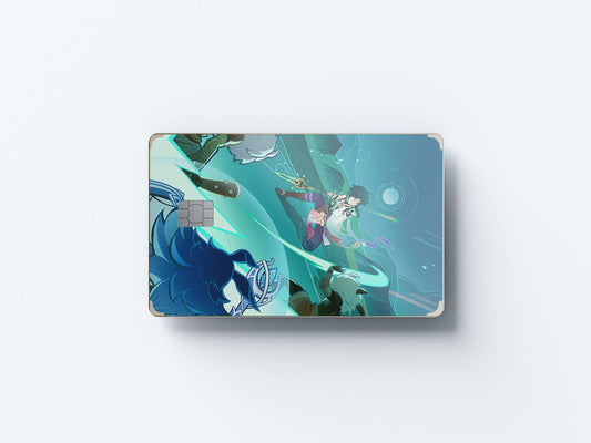 Watercolor tcg guardian yaksha design | credit card sticker | small chip | credit card skin for nursery and home wall decor.