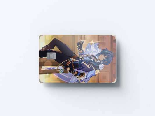 Watercolor tcg kaeya design | credit card sticker | small chip | credit card skin for nursery and home wall decor.