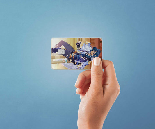 Watercolor tcg kaeya design | credit card sticker | small chip | credit card skin for nursery and home wall decor.