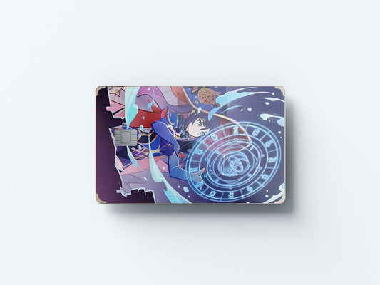 Watercolor tcg mona astrology design | credit card sticker | small chip | credit card skin for nursery and home wall decor.