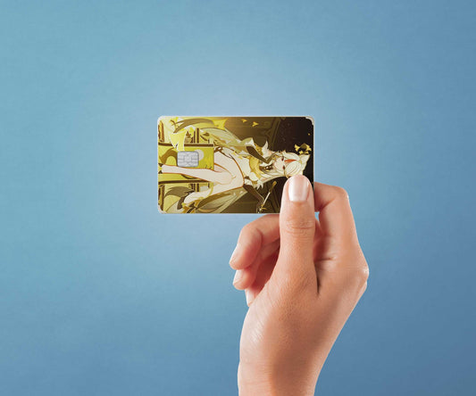 Watercolor tcg ningguang design | credit card sticker | small chip | credit card skin for nursery and home wall decor.