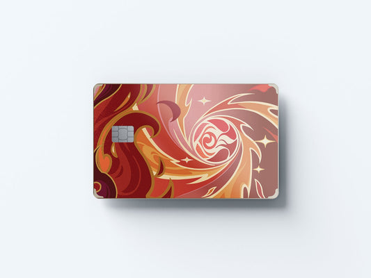 Watercolor tcg pyro design | credit card sticker | small chip | credit card skin for nursery and home wall decor.