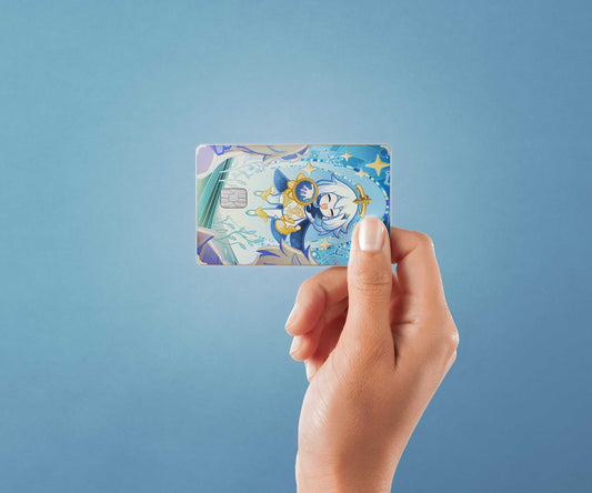 Watercolor tcg traveling companion design | credit card sticker | small chip | credit card skin for nursery and home wall decor.