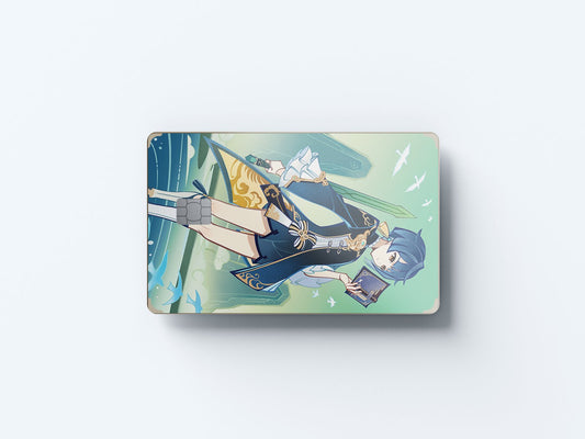 Watercolor tcg xingqiu design | credit card sticker | small chip | credit card skin for nursery and home wall decor.