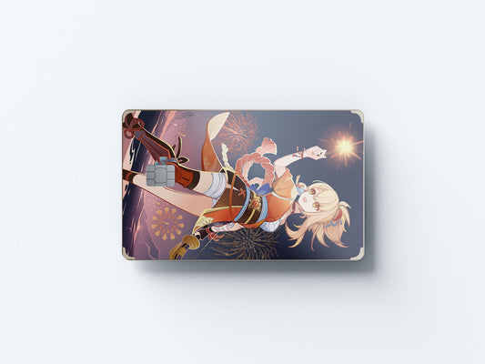 Watercolor tcg yoimiya design | credit card sticker | small chip | credit card skin for nursery and home wall decor.