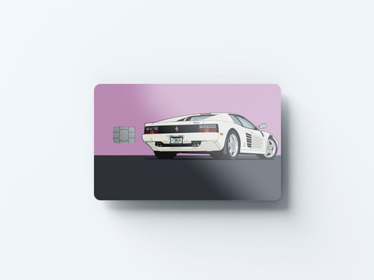 Watercolor testarossa design | credit card sticker | small chip | credit card skin for nursery and home wall decor.