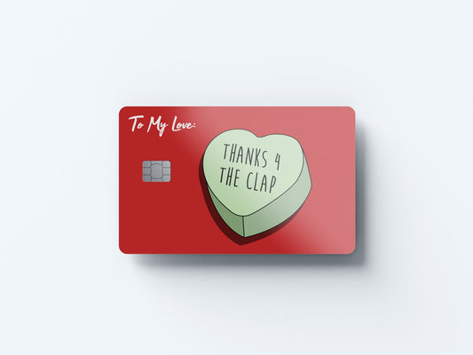 Watercolor thanks 4 the clap design | credit card sticker | small chip | credit card skin for nursery and home wall decor.