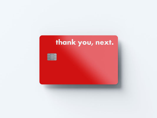 Watercolor thank you next design | credit card sticker | small chip | credit card skin for nursery and home wall decor.