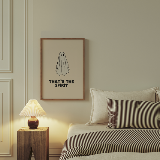 That's The Spirit | Black and Cream | Art Print - High-Quality Premium Wall Art Decor Sticker