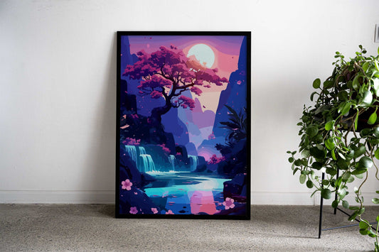 the Cherry Blossom Tree Asian Style Poster | Wall Art for Home & Office | High-Quality Print - High-Quality Visual Display