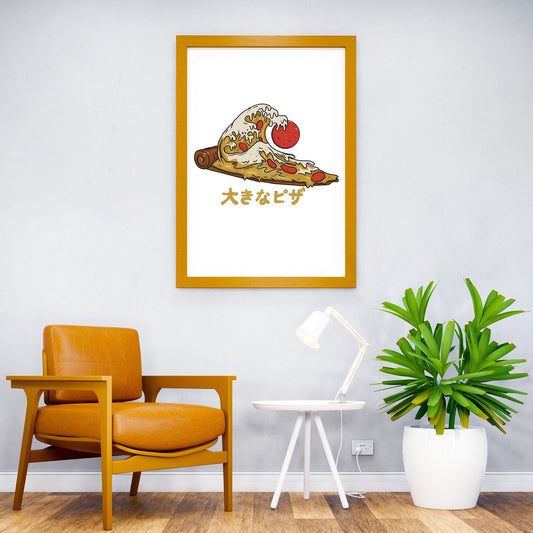 the great wave pizza Asian Style Poster | Wall Art for Home & Office | High-Quality Print - High-Quality Visual Display