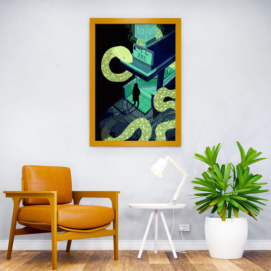 the snake shadow in japan Asian Style Poster | Wall Art for Home & Office | High-Quality Print - High-Quality Visual Display