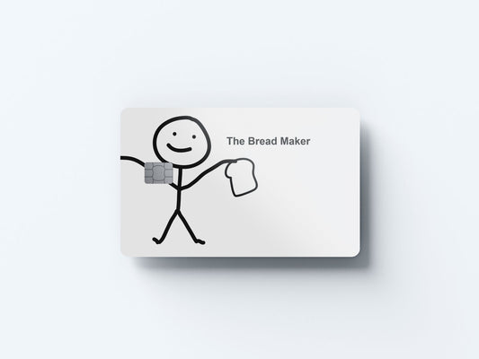 Watercolor the breadmaker right design | credit card sticker | small chip | credit card skin for nursery and home wall decor.