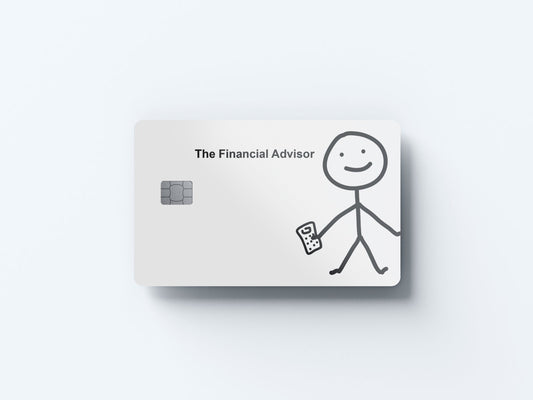 Watercolor the financial advisor left design | credit card sticker | small chip | credit card skin for nursery and home wall decor.