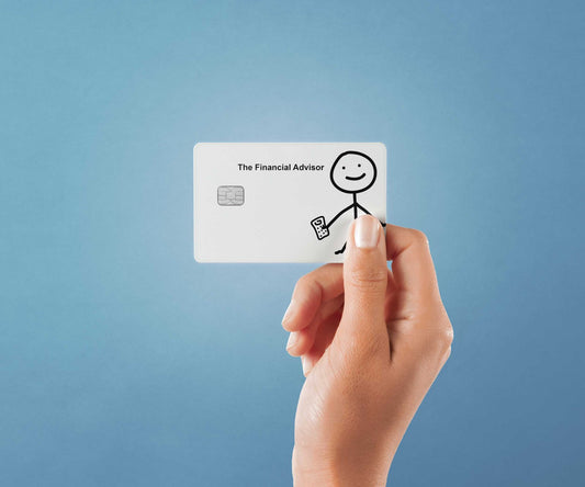 Watercolor the financial advisor left design | credit card sticker | small chip | credit card skin for nursery and home wall decor.
