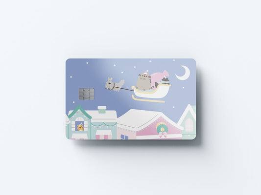 Watercolor the night before christmas design | credit card sticker | small chip | credit card skin for nursery and home wall decor.
