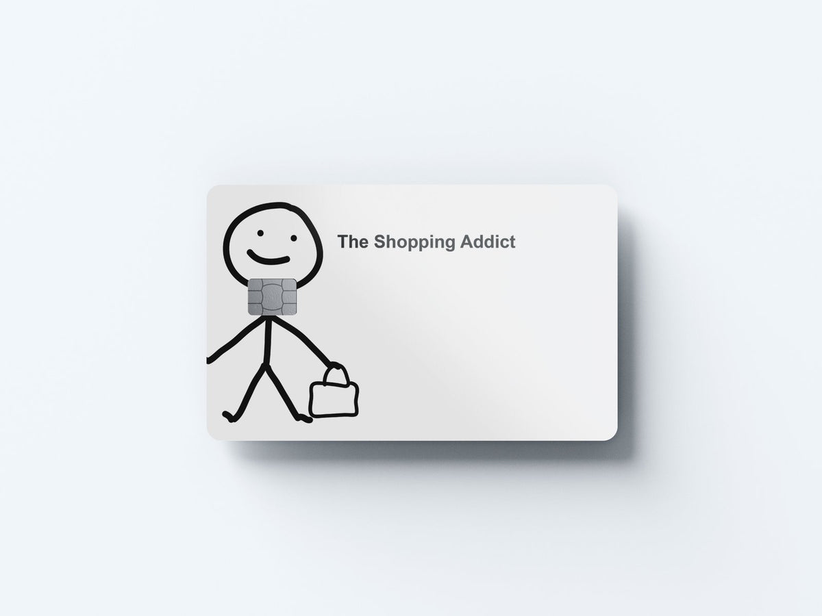 Watercolor the shopping addict right design | credit card sticker | small chip | credit card skin for nursery and home wall decor.