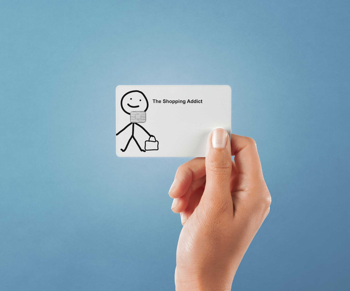 Watercolor the shopping addict right design | credit card sticker | small chip | credit card skin for nursery and home wall decor.