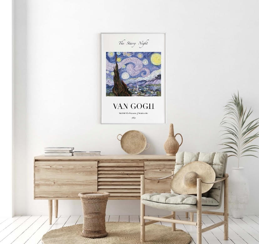 Vintage Wall Art: Van Gogh's Starry Night Print