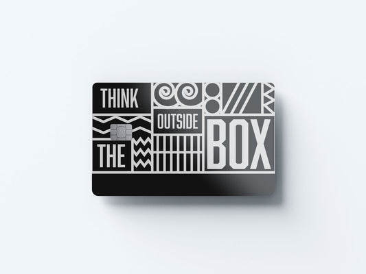 Watercolor think outside the box design | credit card sticker | small chip | credit card skin for nursery and home wall decor.