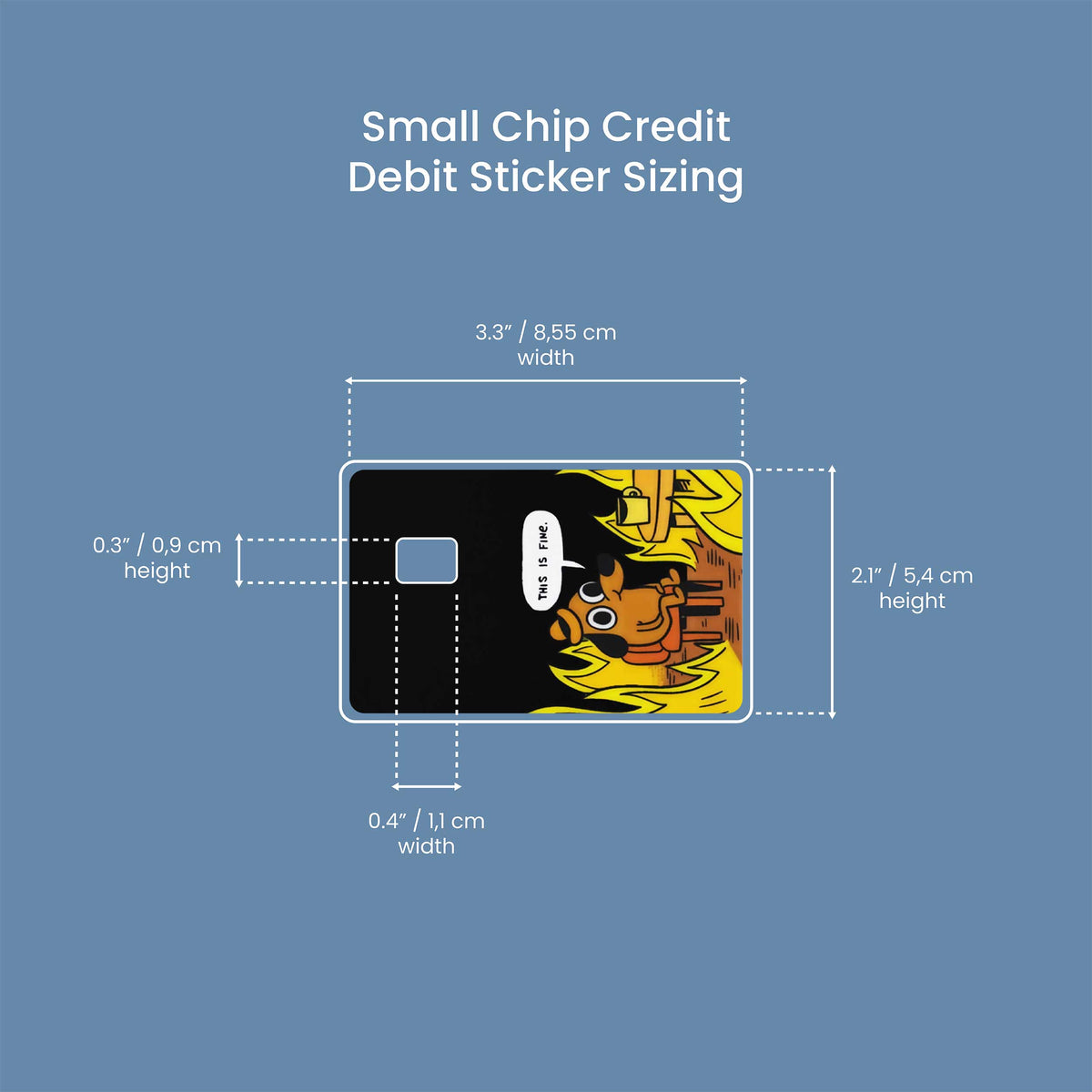 This Is Fine - Premium Vinyl Credit Card Skin Cover by Wonderwallsboutique