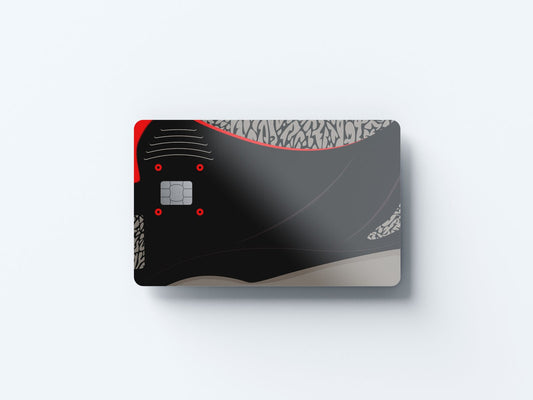Threes Black Design | Credit Card Sticker | Small Chip | Credit Card Skin