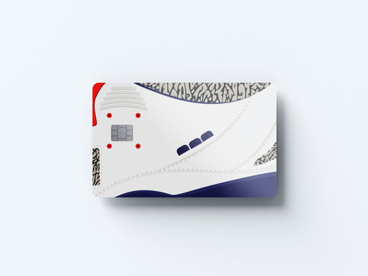 Threes White Design | Credit Card Sticker | Small Chip | Credit Card Skin