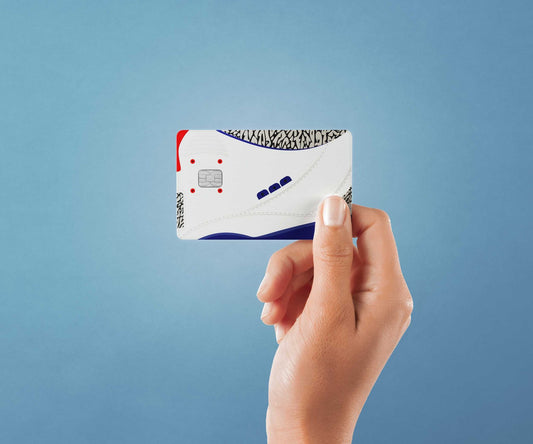 Threes White Design | Credit Card Sticker | Small Chip | Credit Card Skin