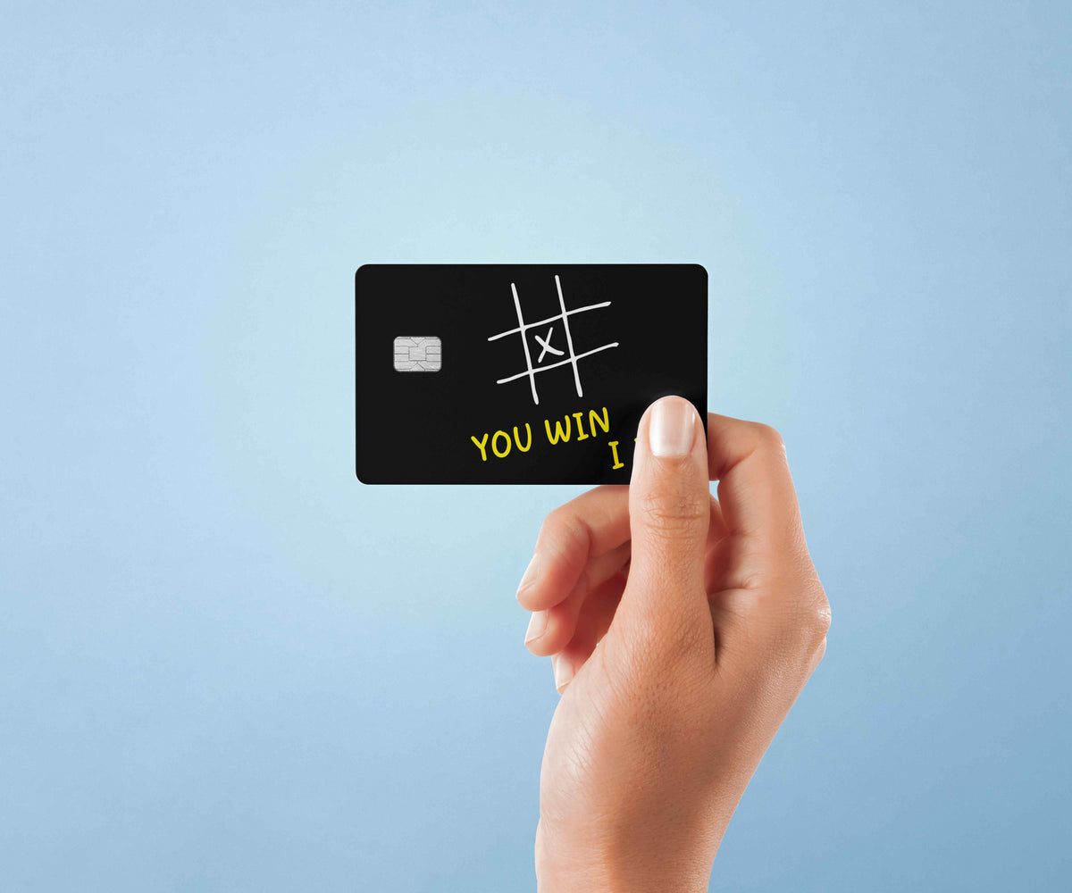 Tic Tac Toe - Premium Vinyl Credit Card Skin Cover by Wonderwallsboutique